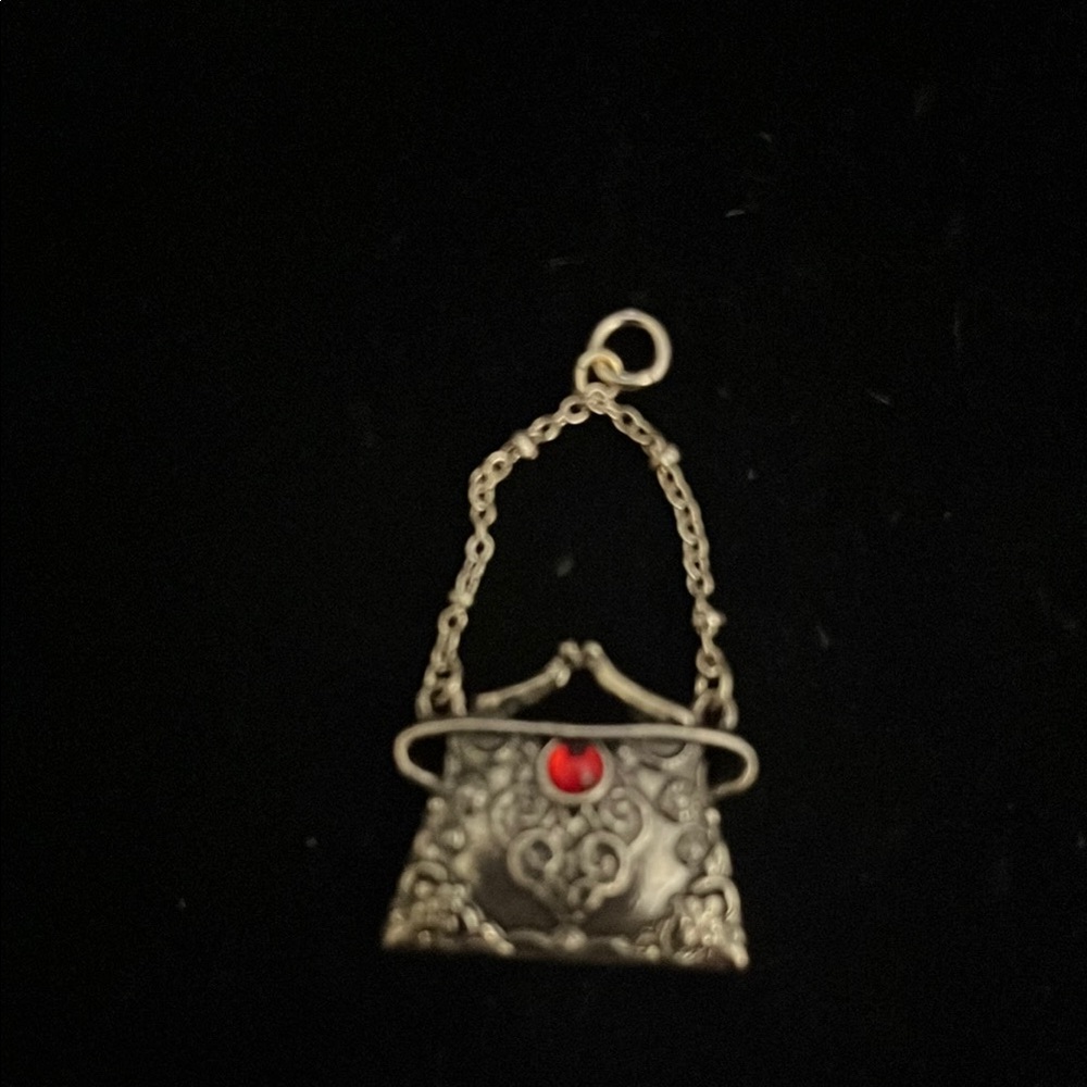 Handbag Pendant with Red Gem